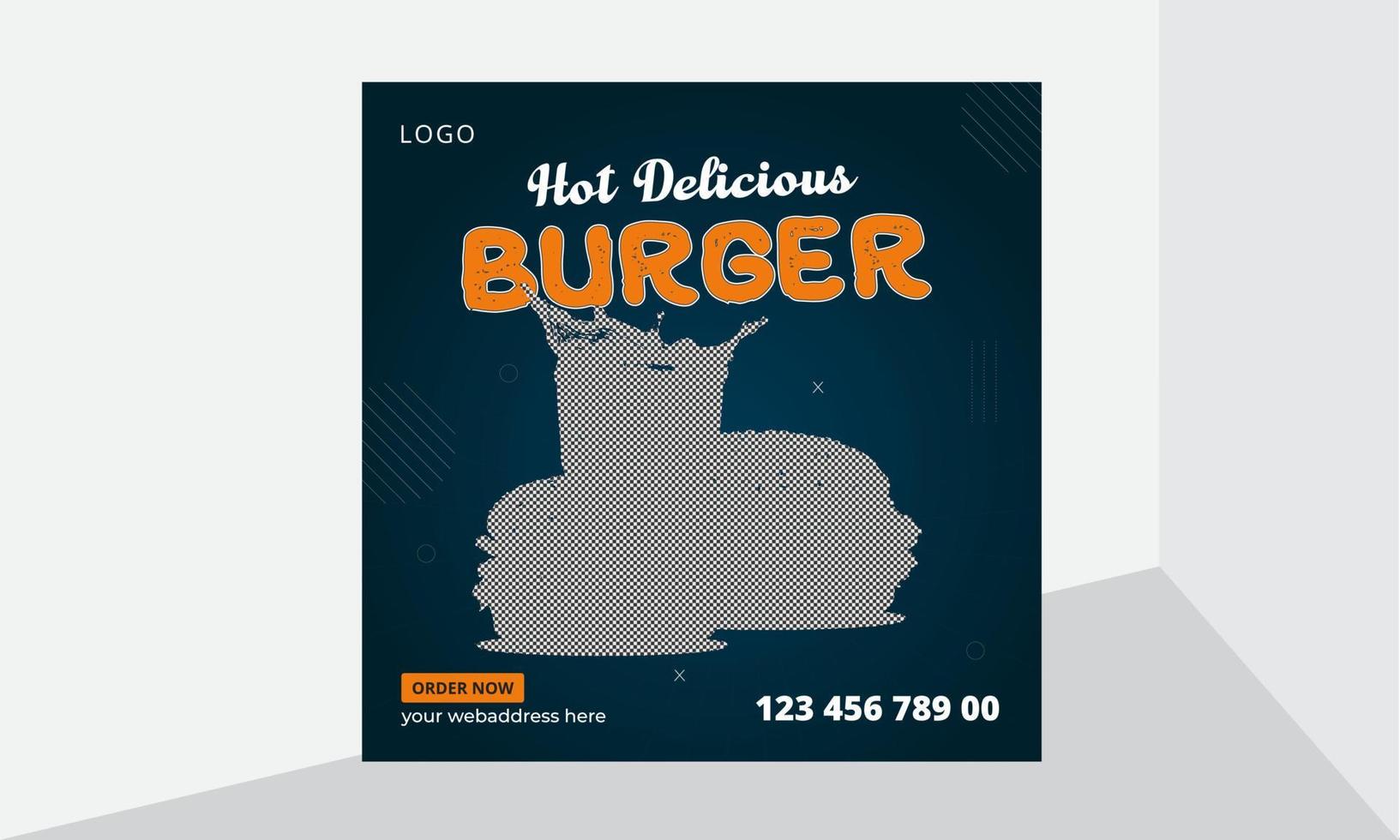 Food Special and Delicious food Social Media Poster and banner template vector