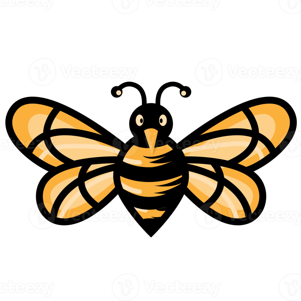 Yellow and Black Cute Cartoon bee element png