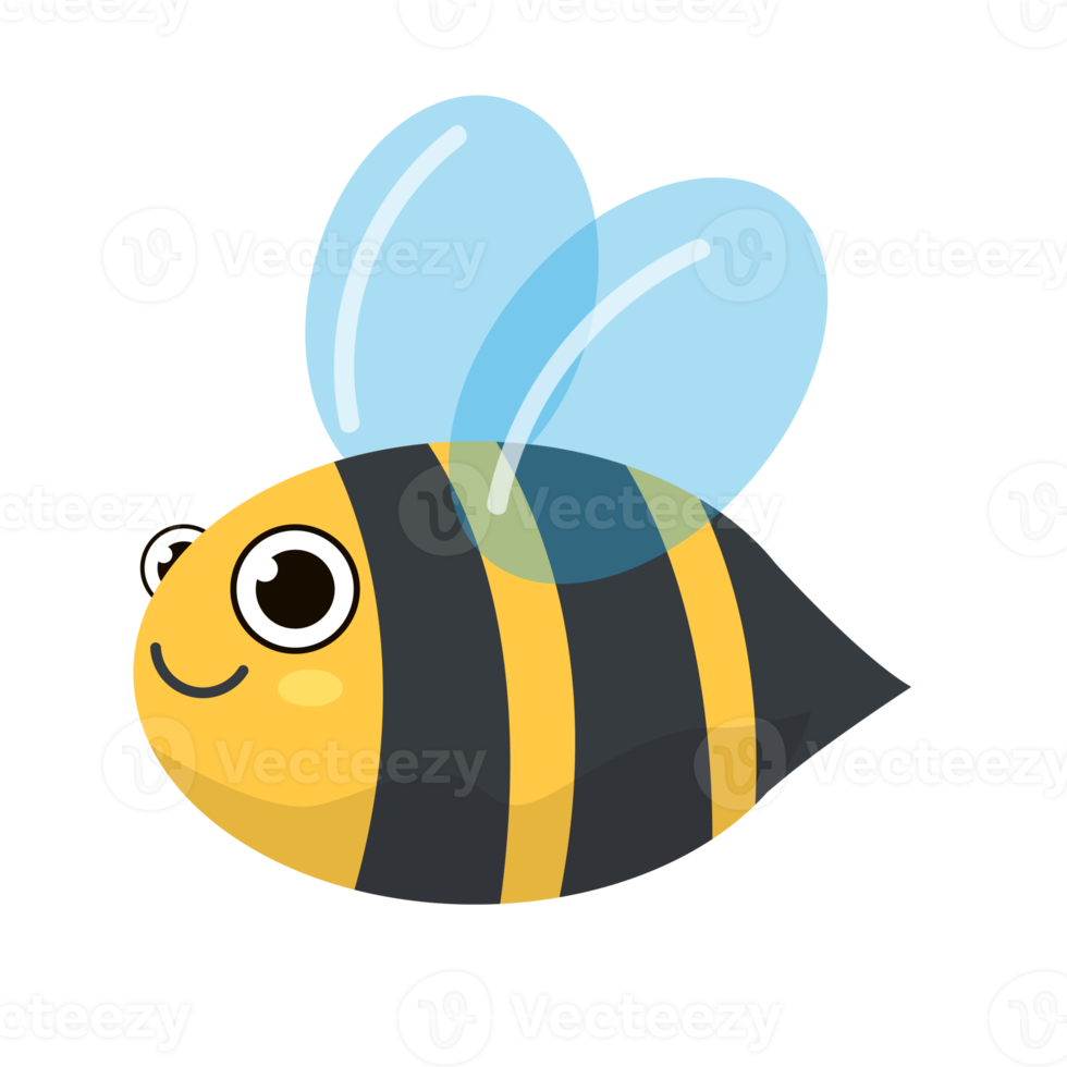 Yellow and Black Cute Cartoon bee holding heart png