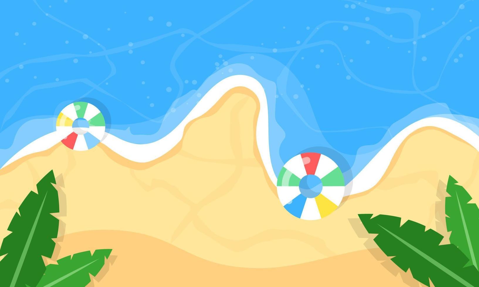 Aerial beach view illustration for summer background vector