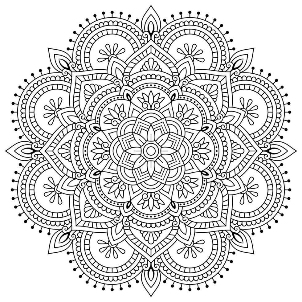 Mandala Vector illustration Pattern Designs. tattoo, Islam, Arabic, Indian. Minimal floral pattern. Coloring book page.
