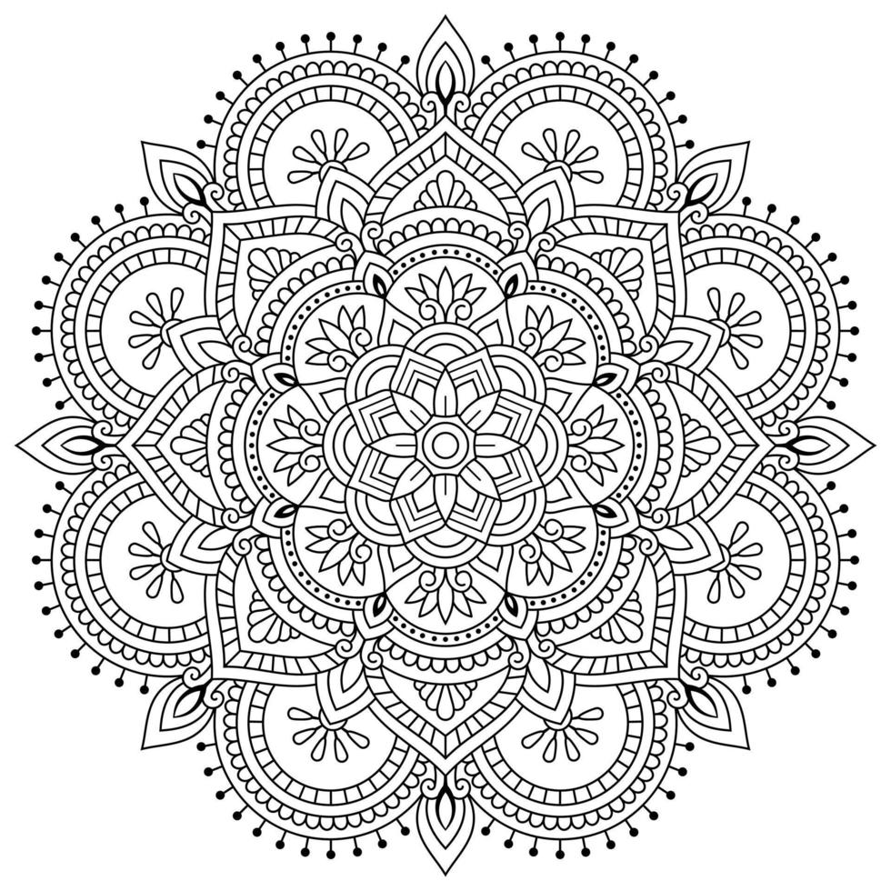 Mandala Vector illustration Pattern Designs. tattoo, Islam, Arabic, Indian. Minimal floral pattern. Coloring book page.