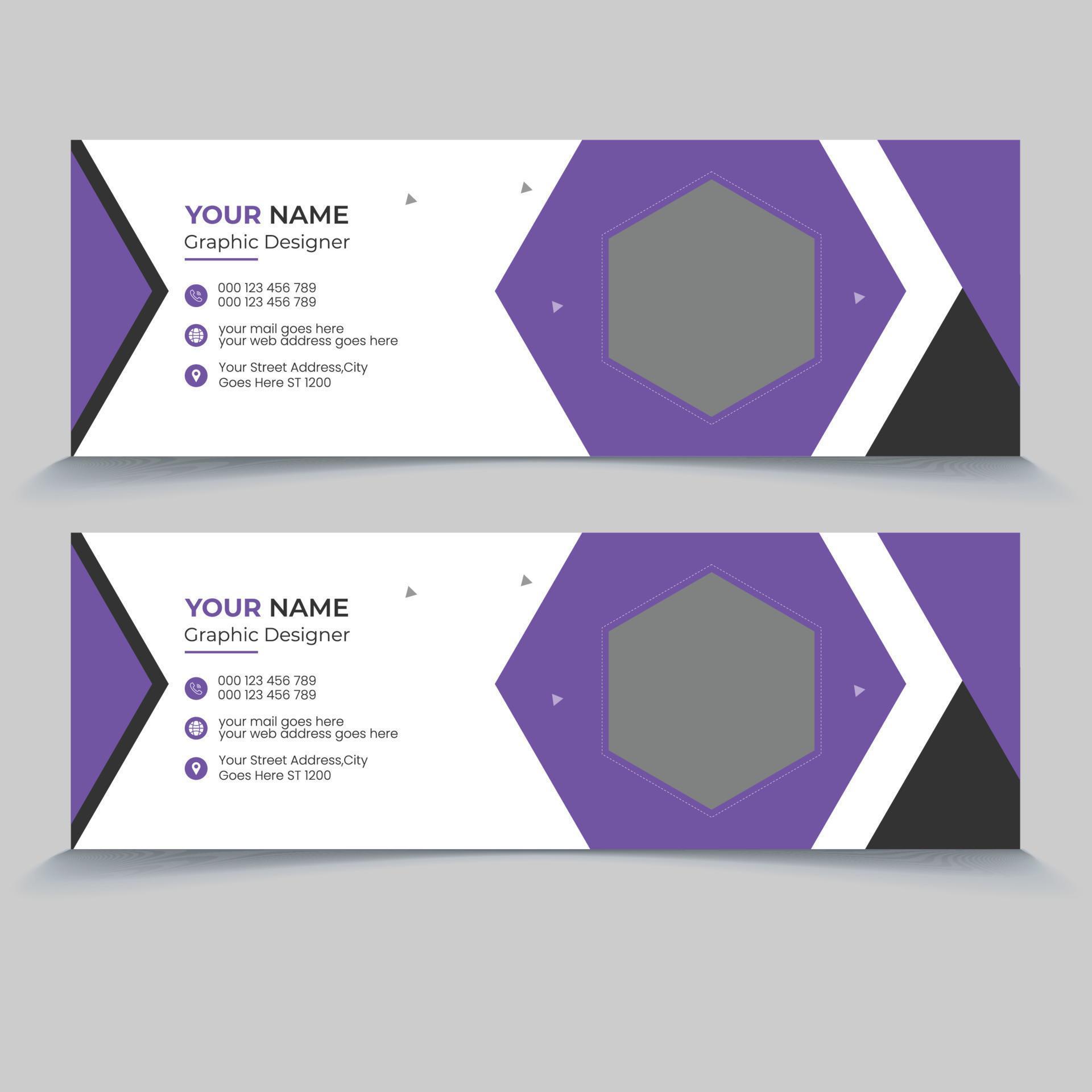 Professional email signature template design free 11993805 Vector Art