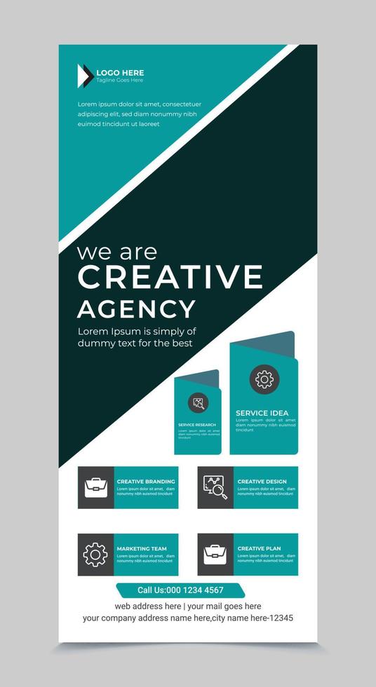 Professional creative agency corporate rollup banner template vector