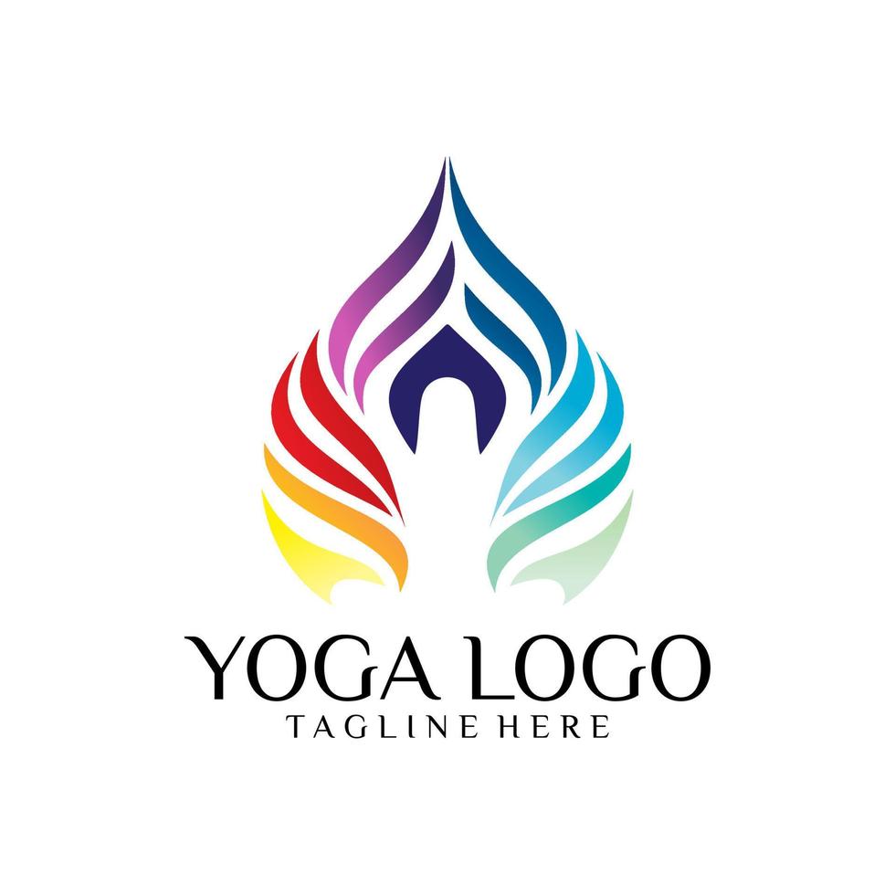 plantilla de vector de diseño de logotipo de yoga