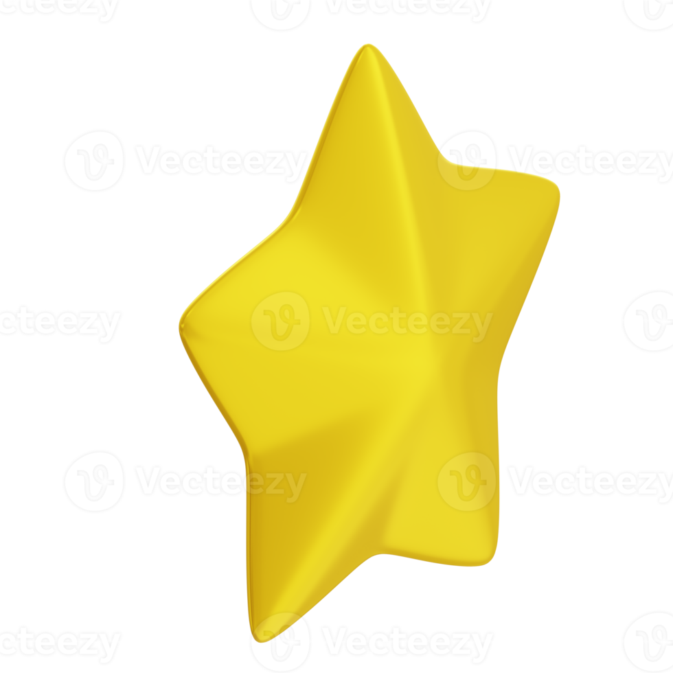 3d render star icon icon design for game, ui, banner, design for app, interface, game development. Cartoon isolated on white png