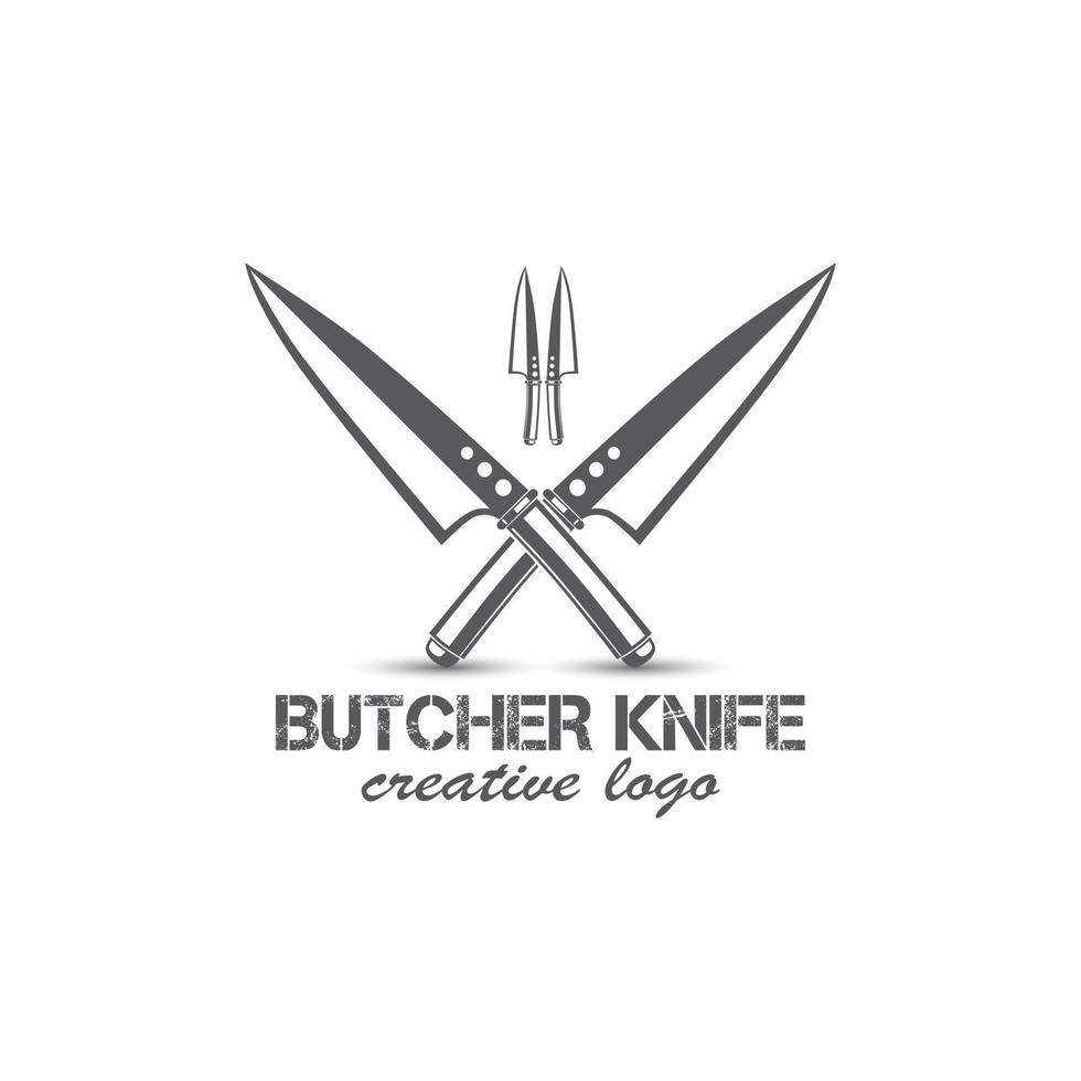 diseño de silueta de cuchillo de varias formas, logotipo de cuchillo de carnicero o elementos de icono vector