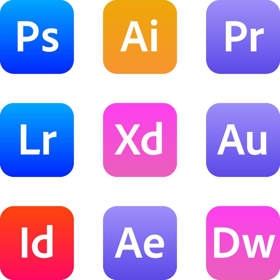 logotipos modernos de adobe vector