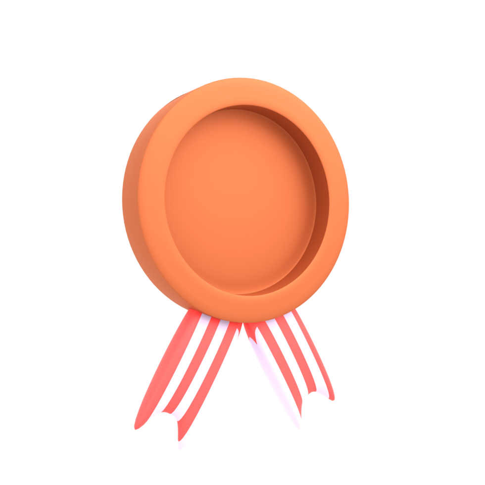 3d icon business, bronze medal png