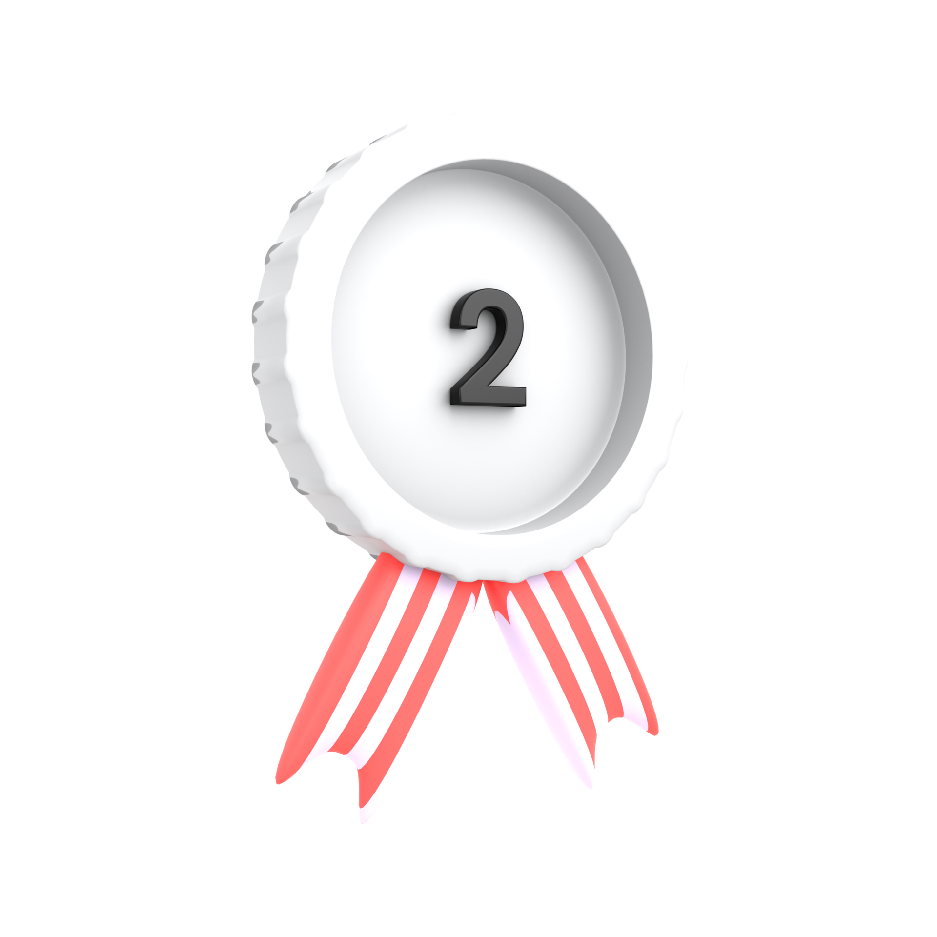 3d icon silver medal 11994076 PNG