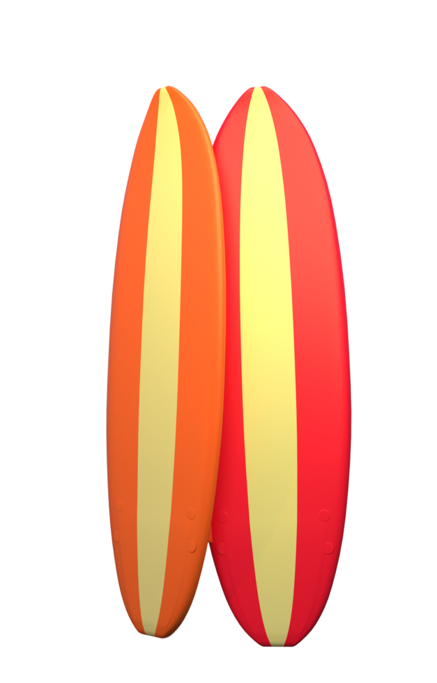 render 3d de tabla de surf para diseño de verano png