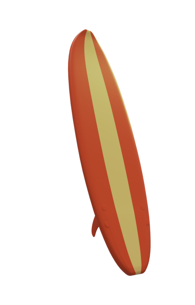 tabla de surf de verano 3d render aislado png