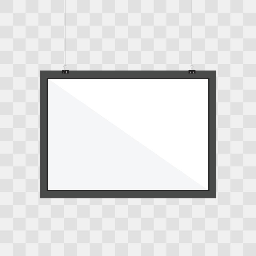 Picture frame template for design display on a transparent vector