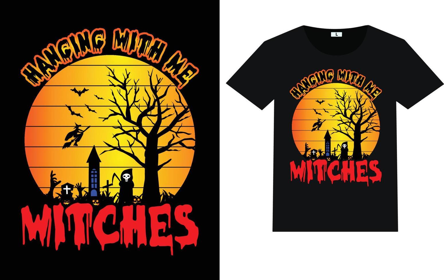 Trendy Halloween day typography and graphic t shirt design vector