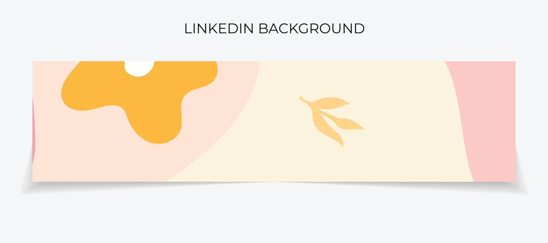 Banner de Linkedin dibujado a mano abstracto, vector de plantilla de Linkedin