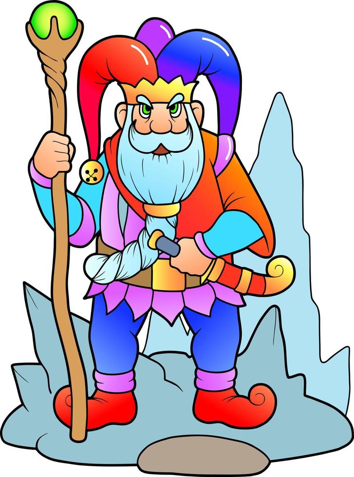 cartoon gnome king vector