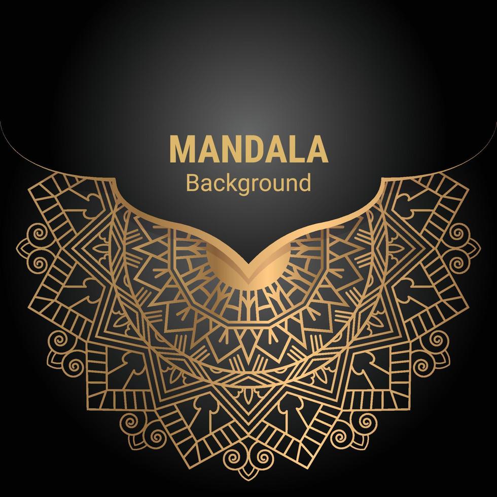 Luxury mandala vector with golden style background