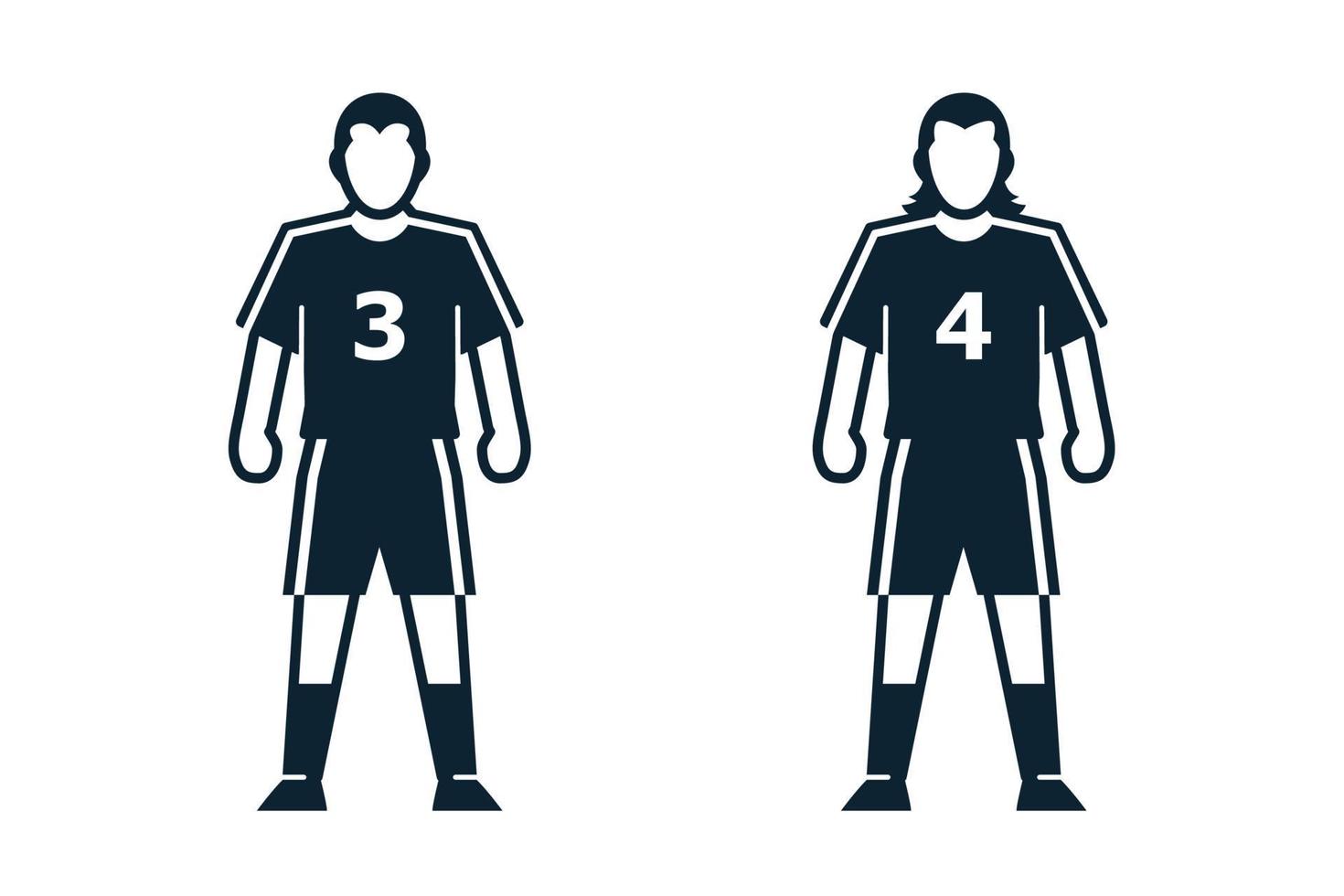 Soccer Player, People and Clothing icons with White Background vector