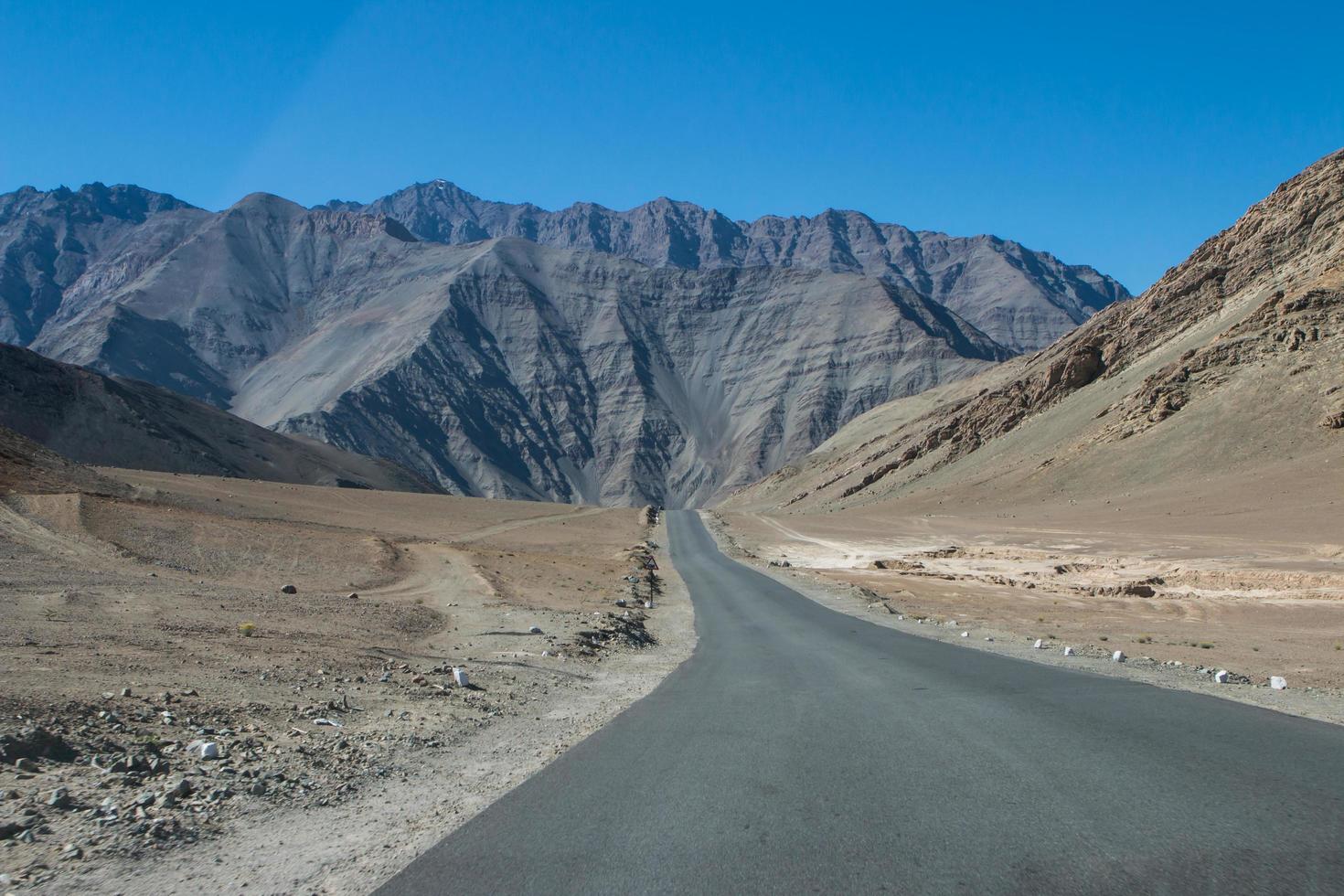 High altitude road in mountains photo