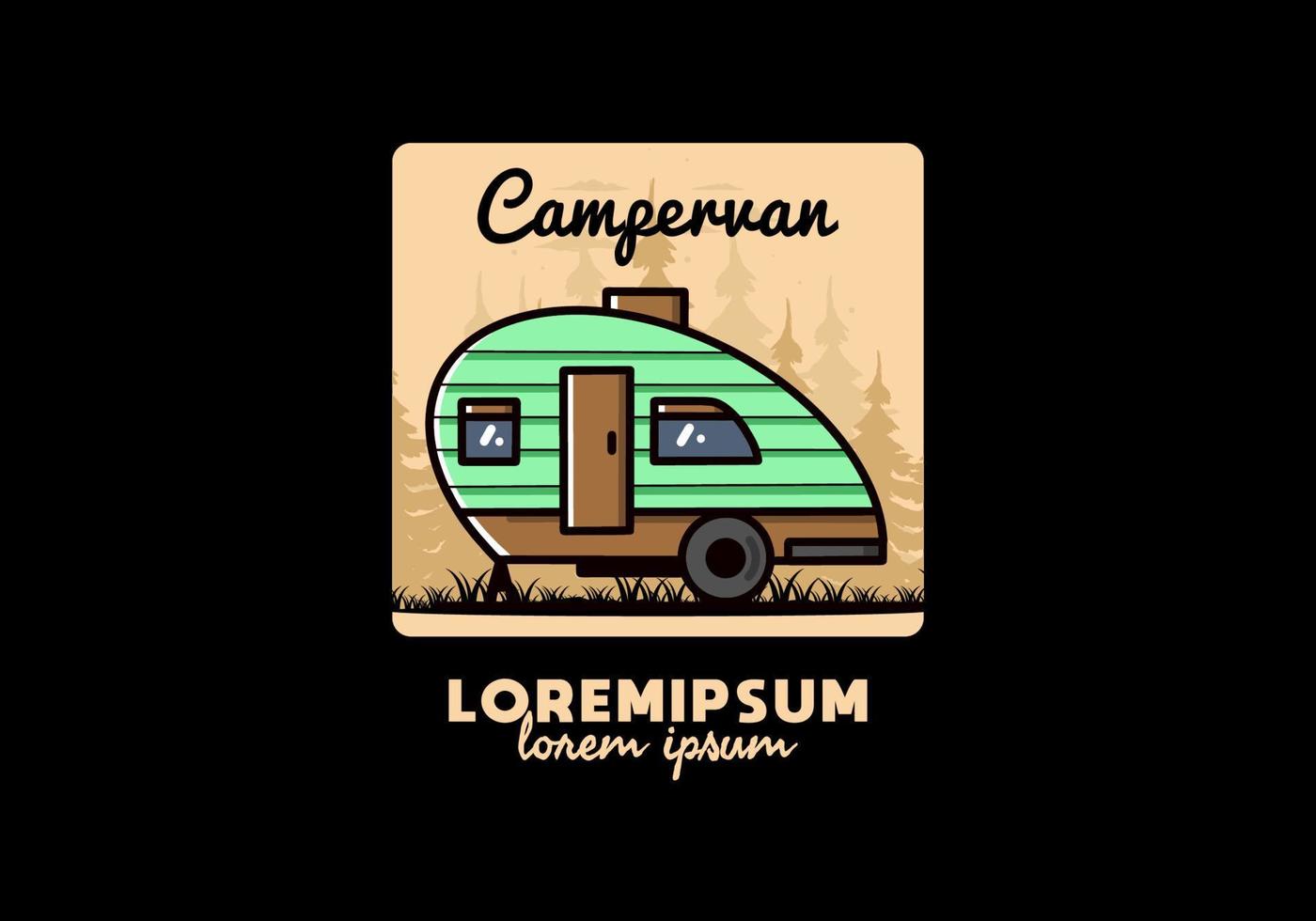 diseño del ejemplo del vintage del campista de la lágrima vector