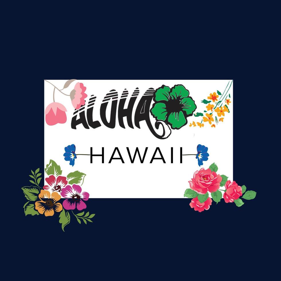 aloha - hawaii - flores - rosa - verano vector