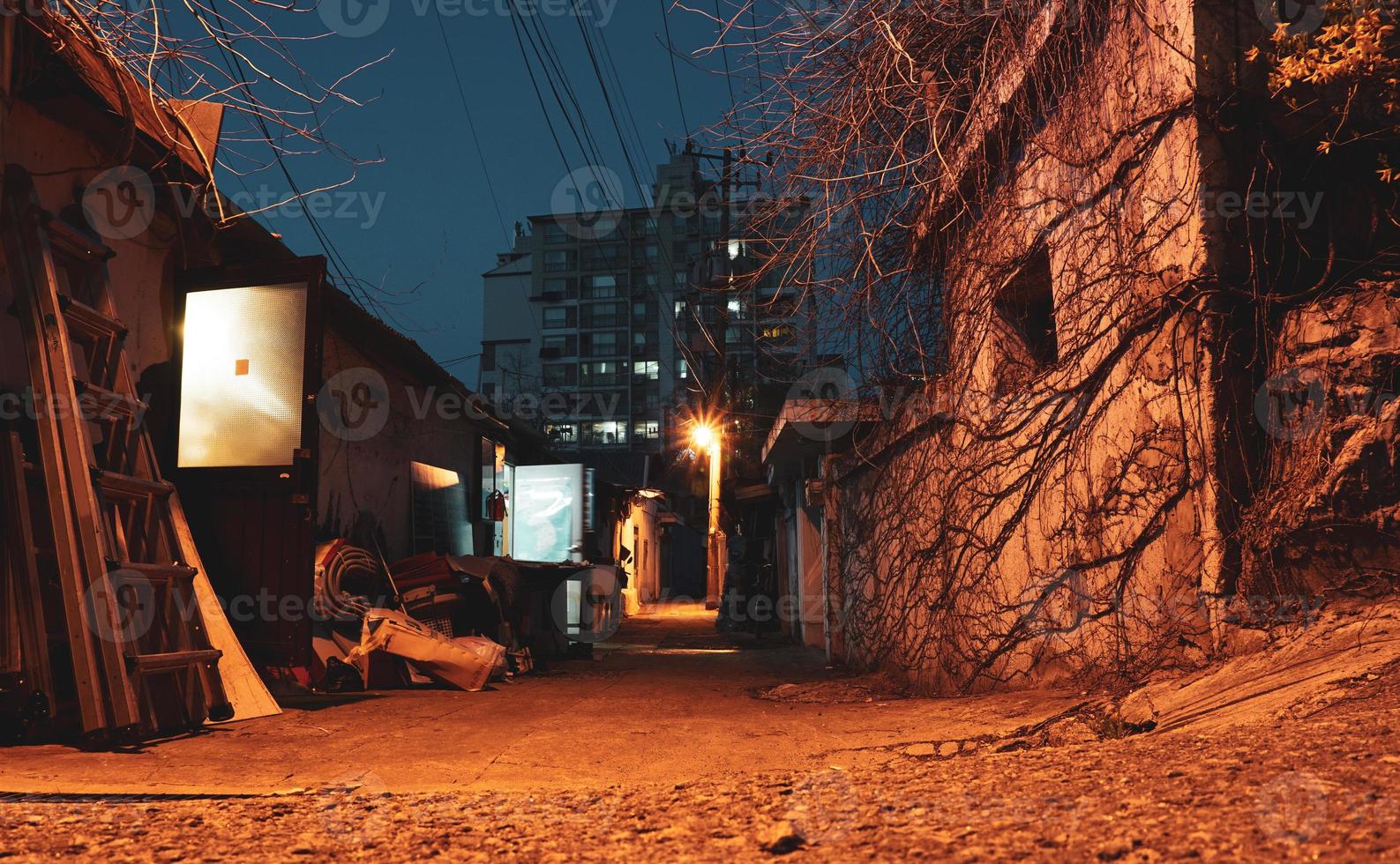 Seoul Alley Scenery in the Evening Time photo