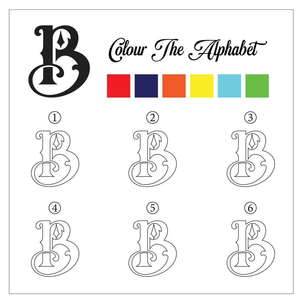 página para colorear del alfabeto. eduque a su hijo con conocimientos de coloración. vector