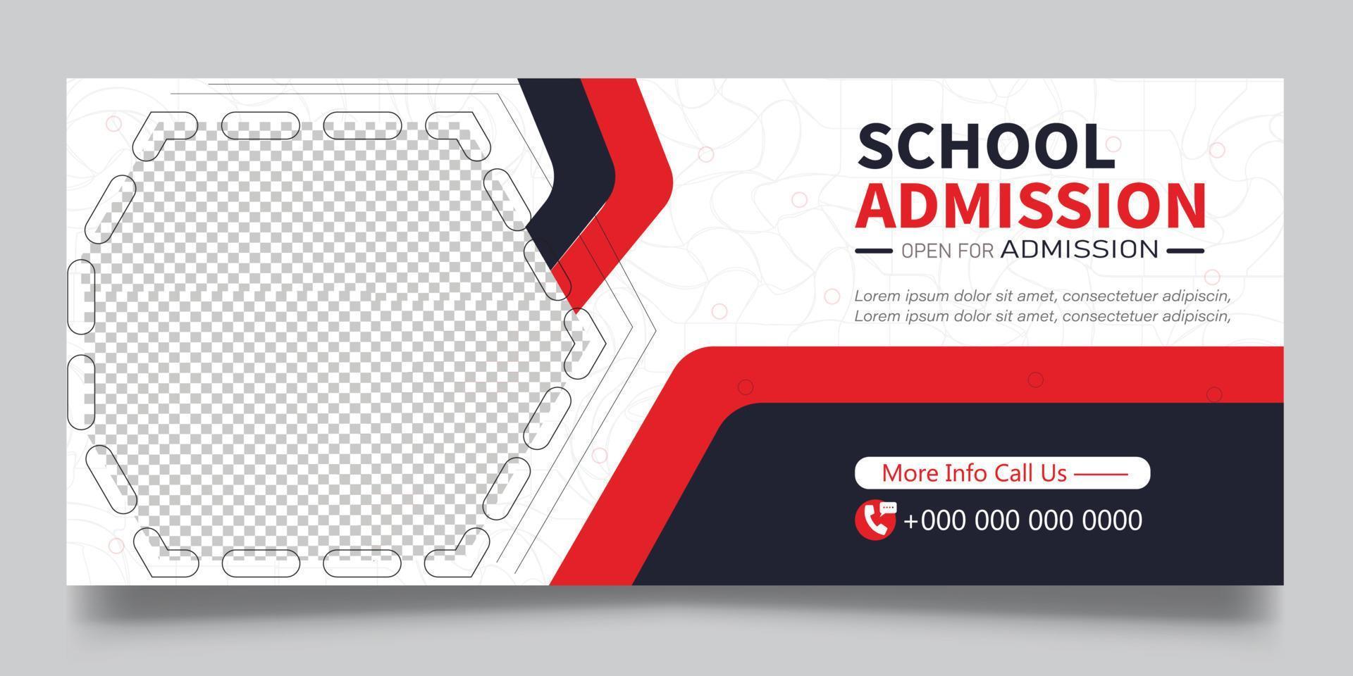 School admission banner template for business and finance vector