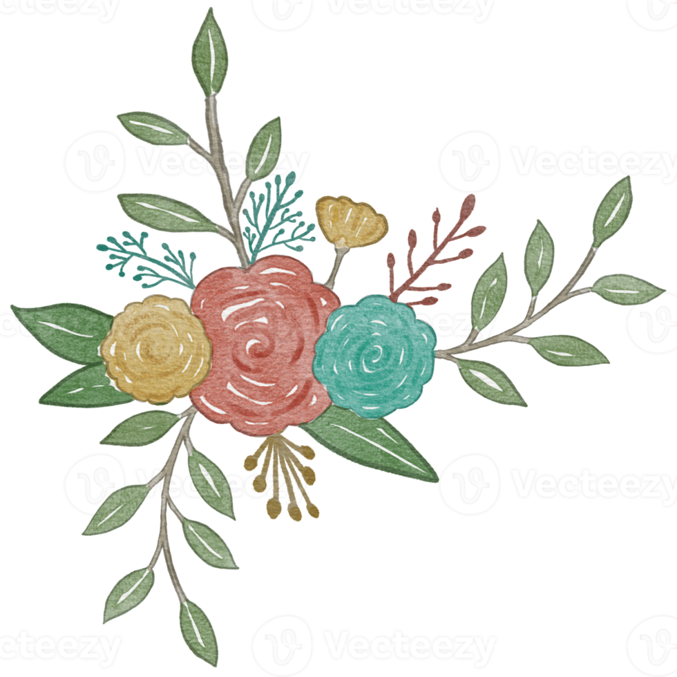 Decorative flowers Watercolor png