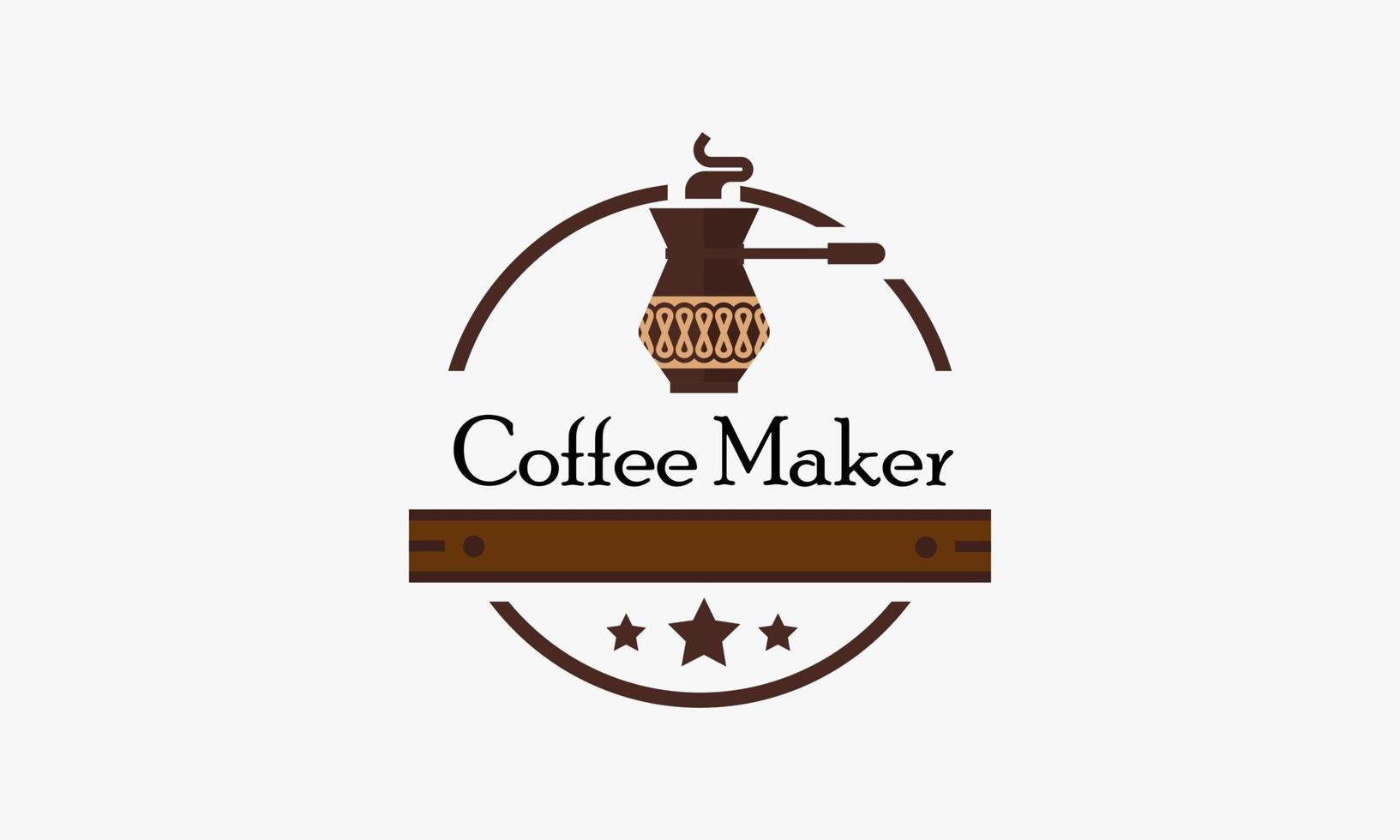 Coffee maker coffee shop logo template vector illustration