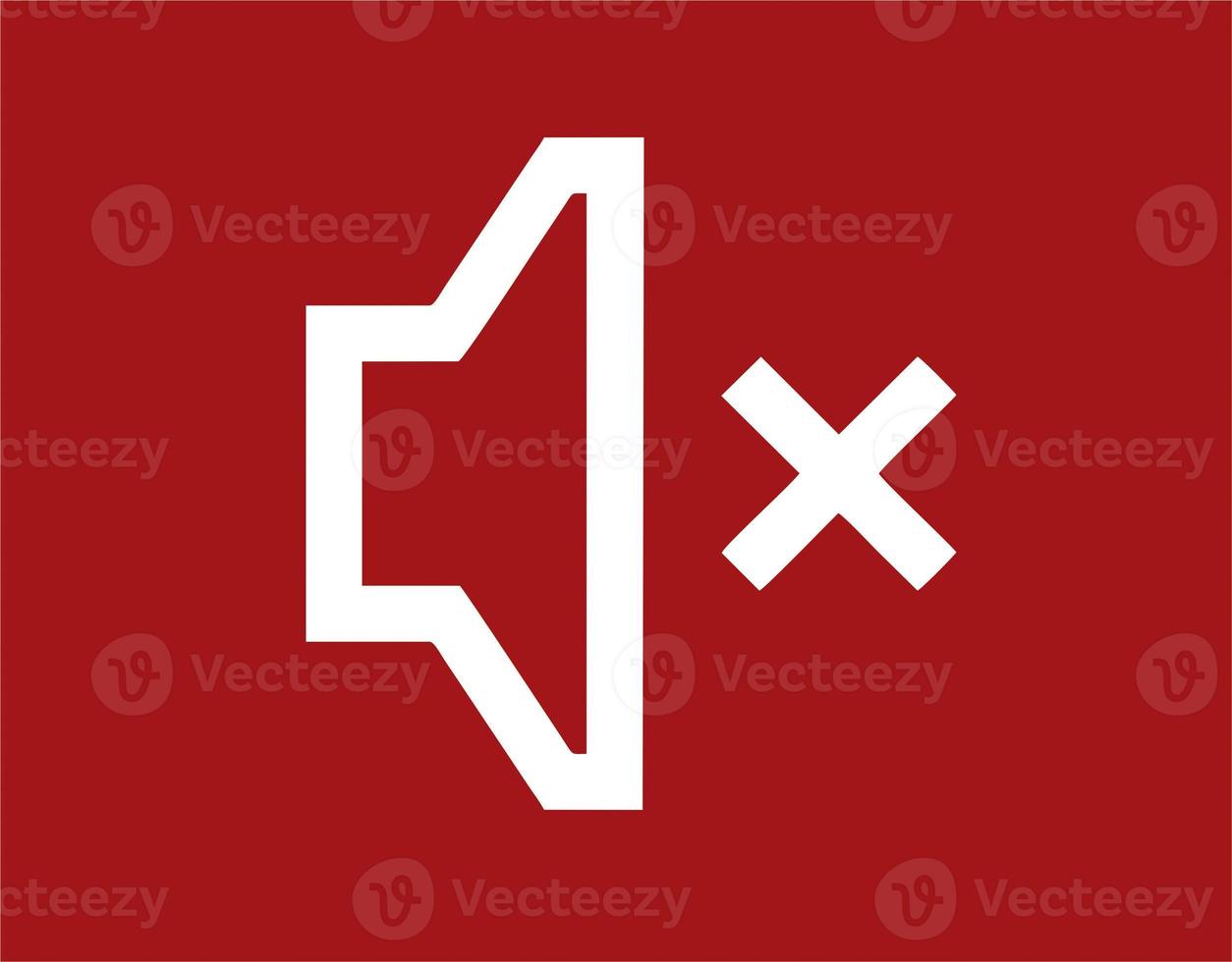 Illustration of a megaphone in white on a red background. simple megaphone design image. simple megaphone icon photo
