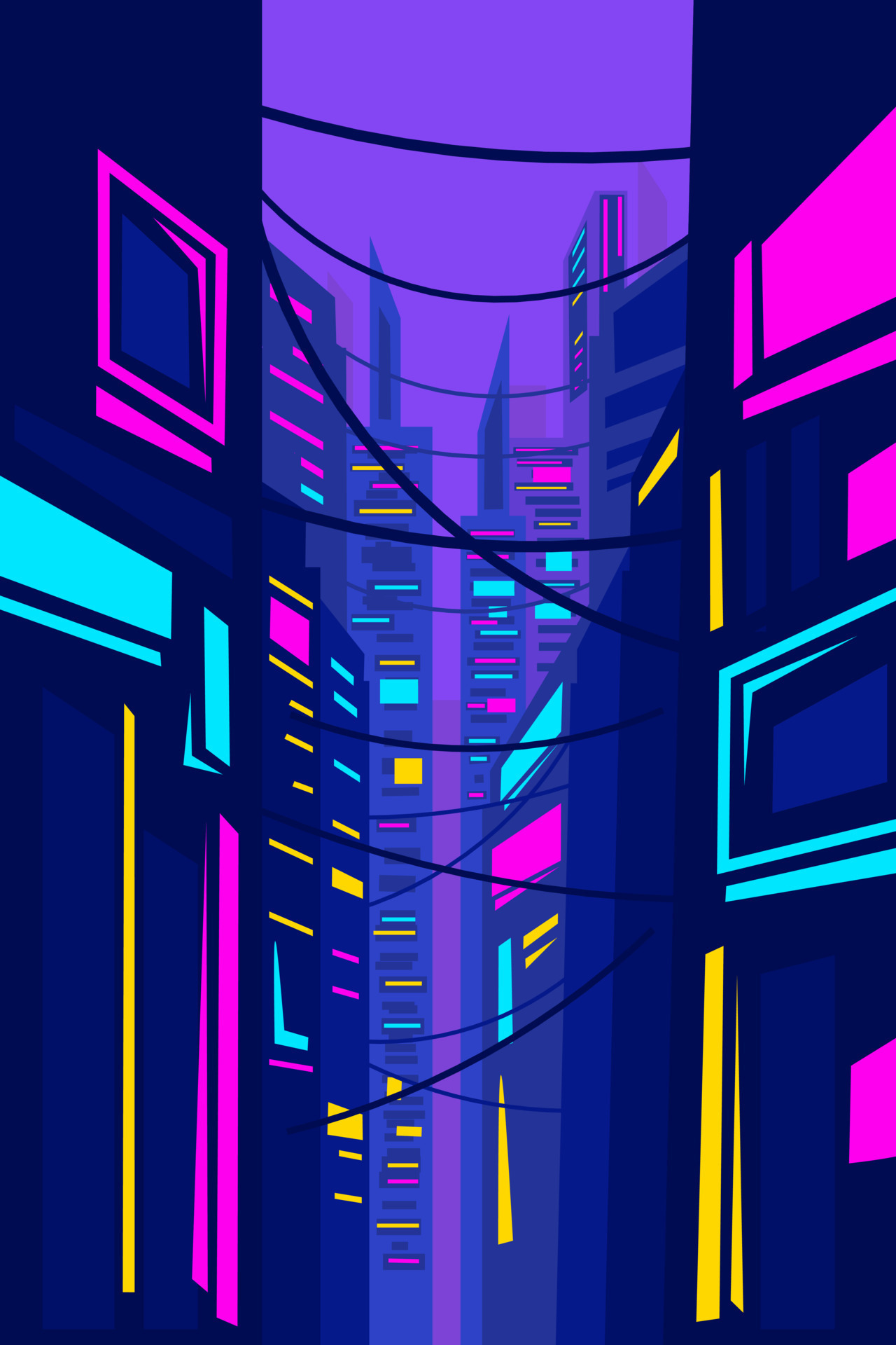 Cyberpunk Cityscape Girl Digital Art