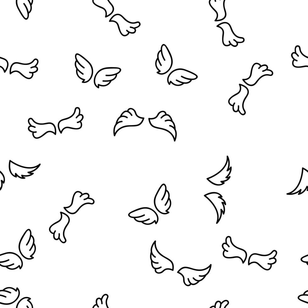 Angel Wings Flying Vector Seamless Pattern