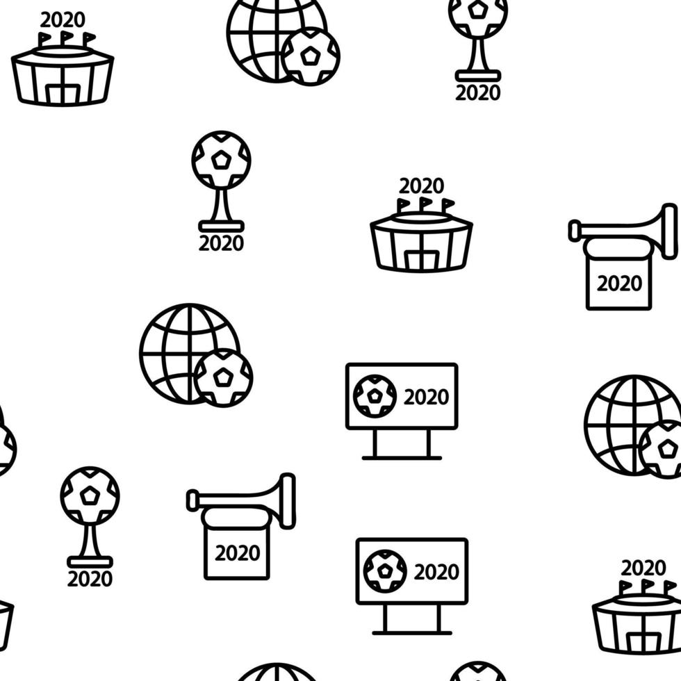 Soccer Champion 2020 Vector Seamless Pattern