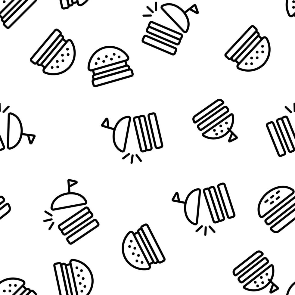 vector de patrones sin fisuras de hamburguesa