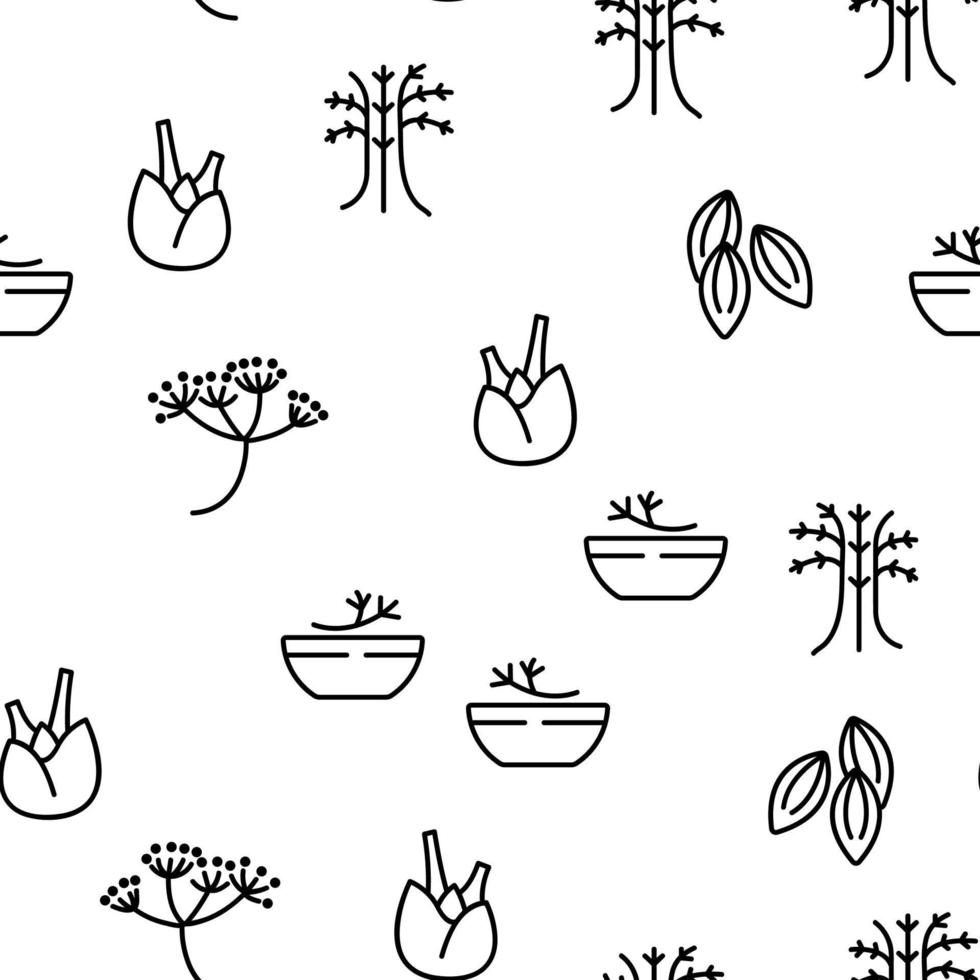 Fennel Flowering Plant Vector Seamless Pattern