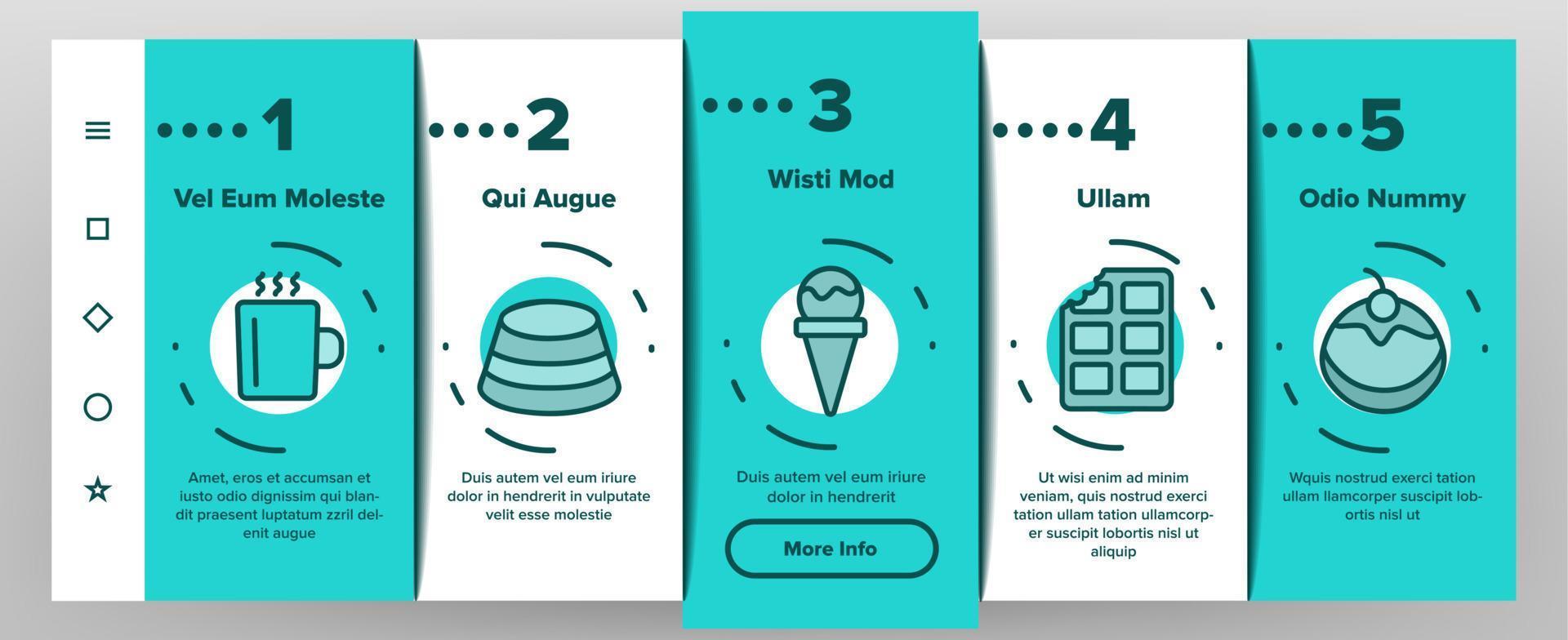 Chocolate Onboarding Icons Set Vector