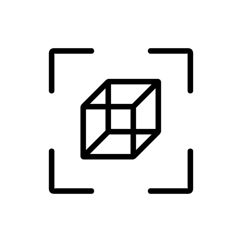 3D print printer icon vector. Isolated contour symbol illustration vector