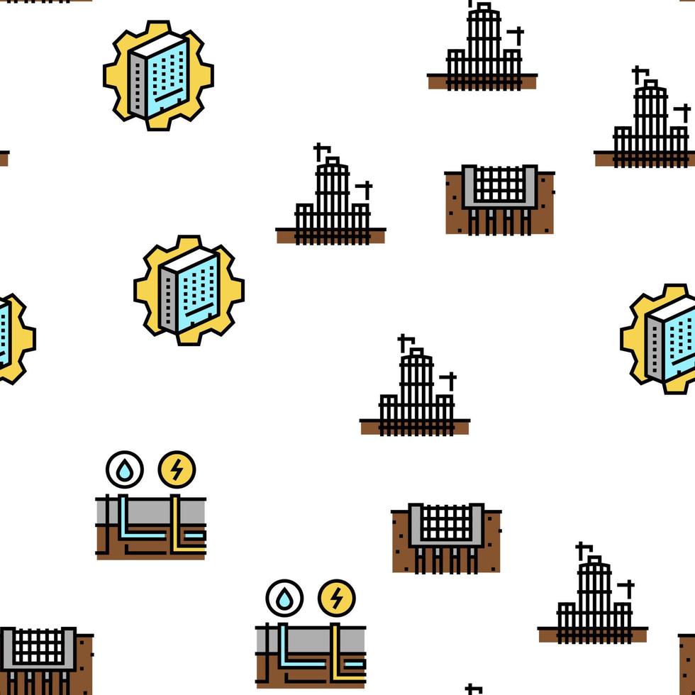 Building Construction Vector Seamless Pattern
