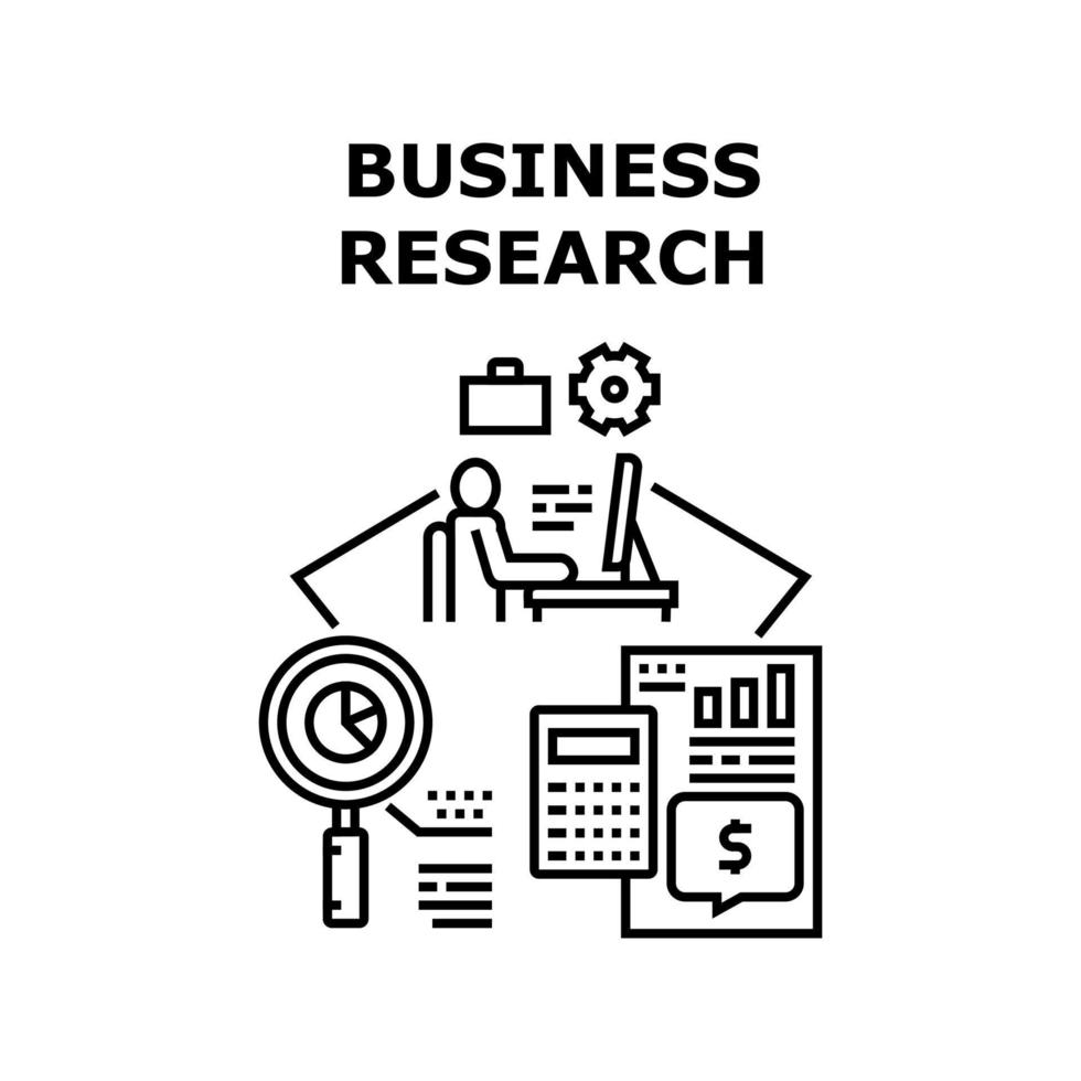 color de concepto de vector de informe de investigación empresarial