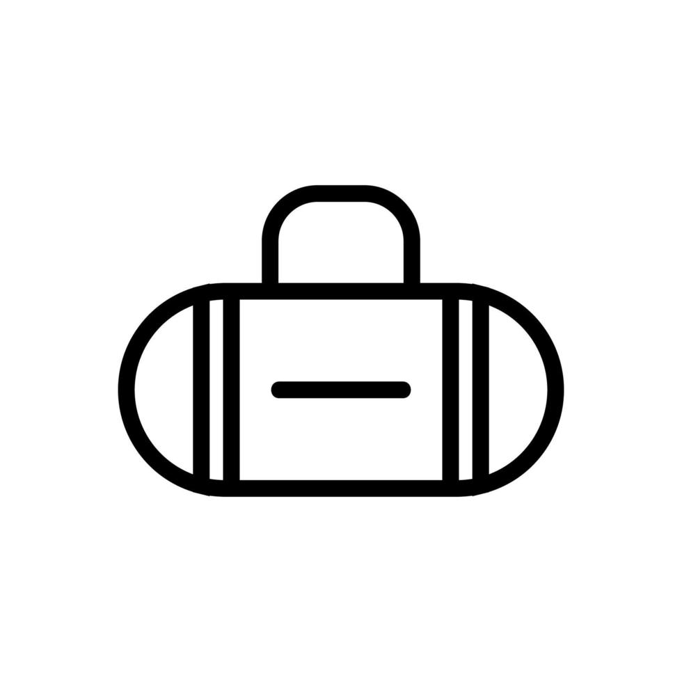 oval vertical stripes bag icon vector outline illustration