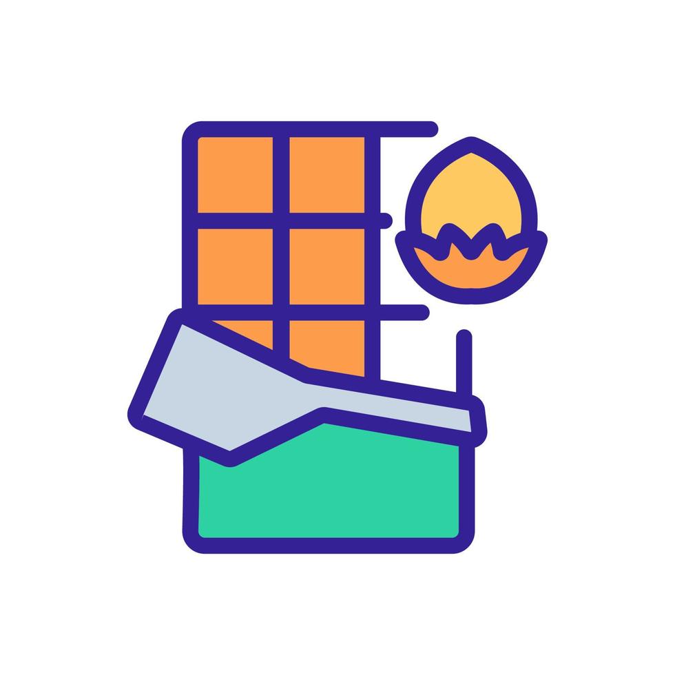 chocolate bar with nuts icon vector outline illustration