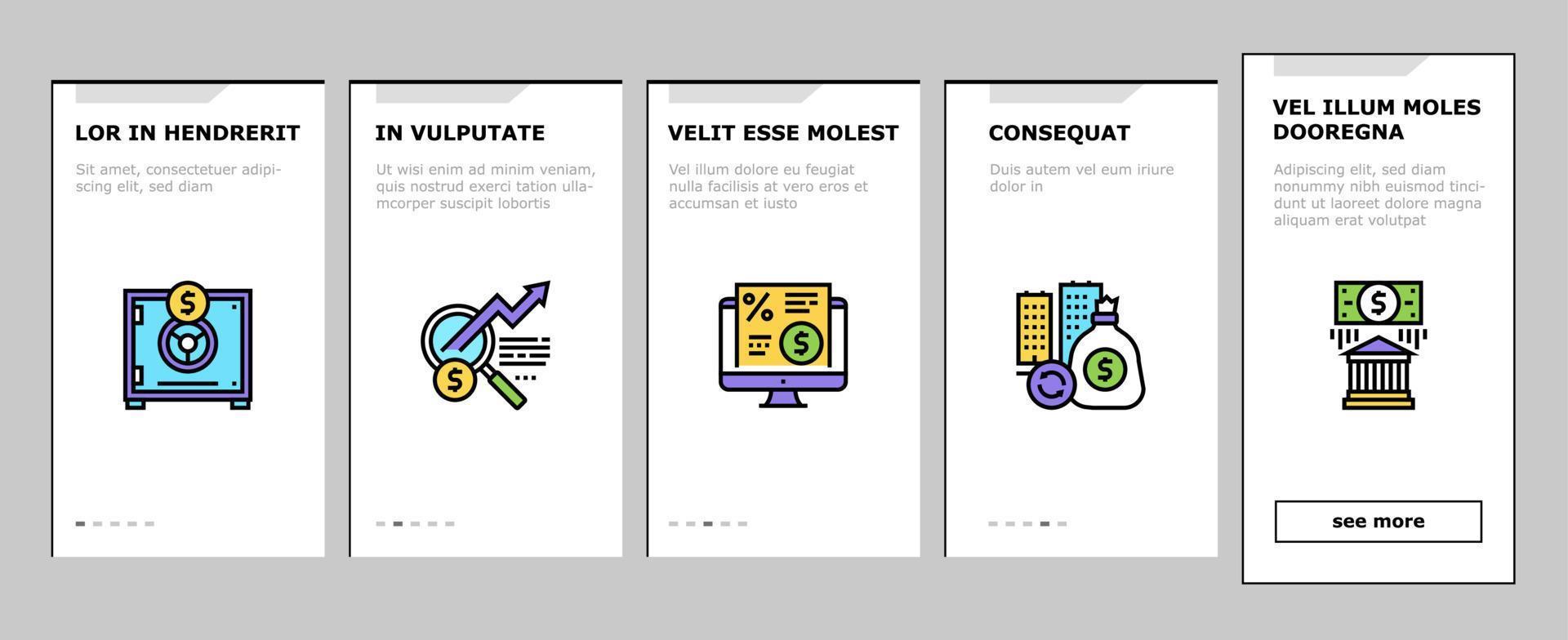 Investment Portfolio Onboarding Icons Set Vector