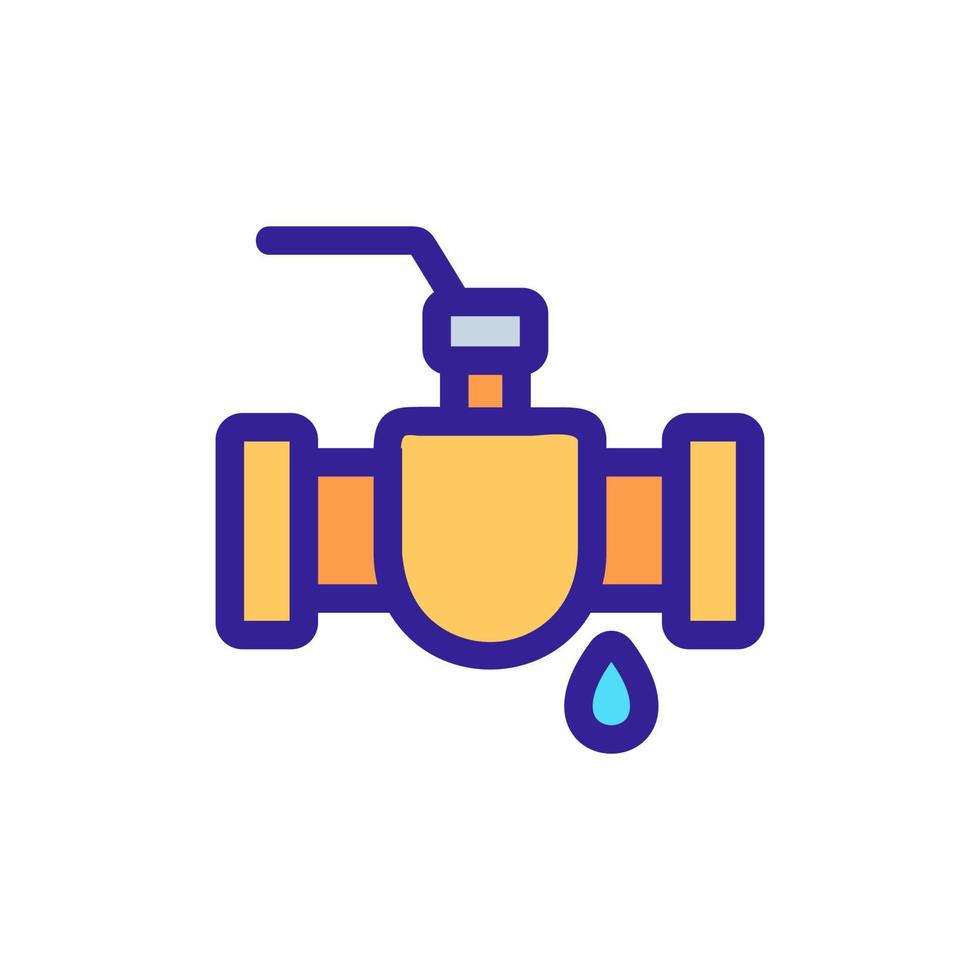 The pipe flows the icon vector. Isolated contour symbol illustration vector