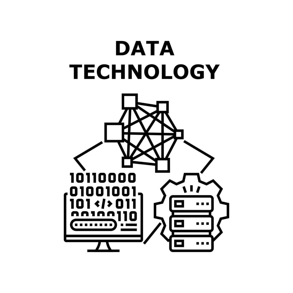 ilustración de vector de icono de tecnología de datos