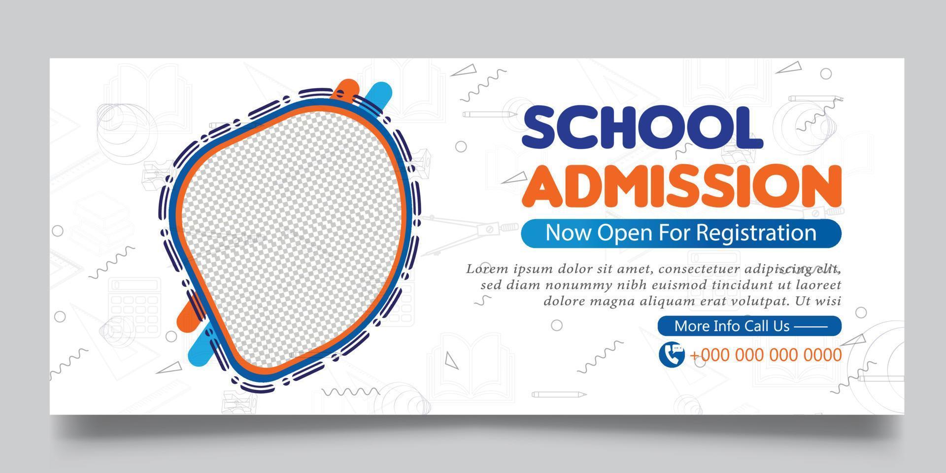 school admission banner for business finance vector