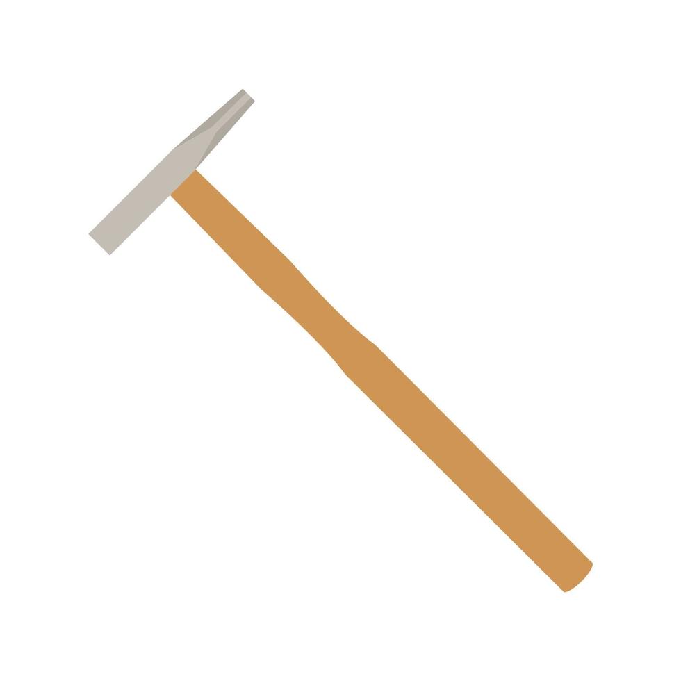 Hammer in flat design isolated on white background vector