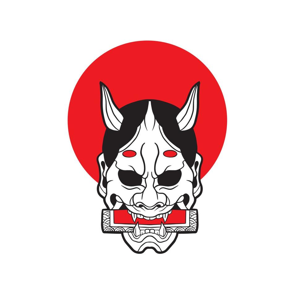 Oni japanese devil mask, Vector illustration