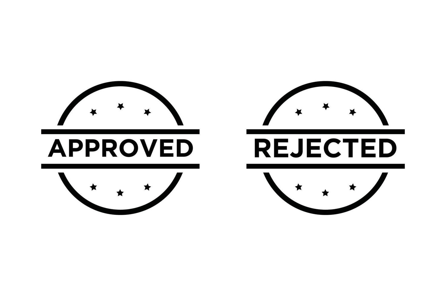 Rubber stamp approved and rejected badges, Seal stamp approved badges. vector