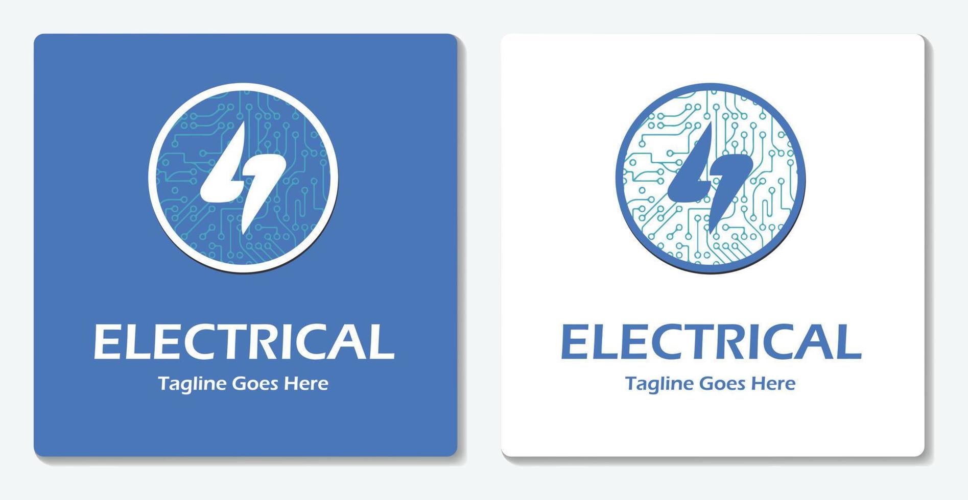 Electrical Thunder Logo Icon Vector Flat Design